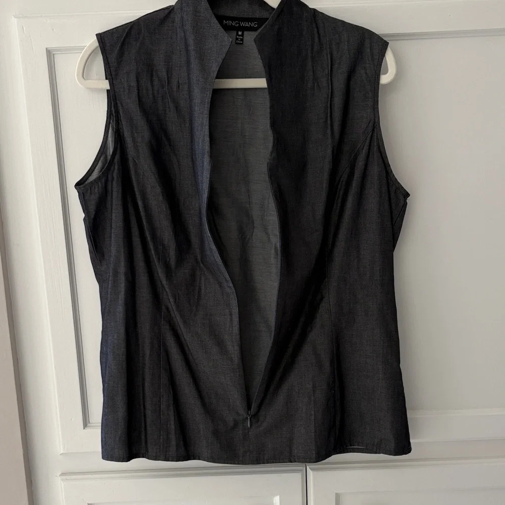 Ming Wang Charcoal Grey Sleeveless Top Size Medium Excellent Condition - Picture 3 of 7